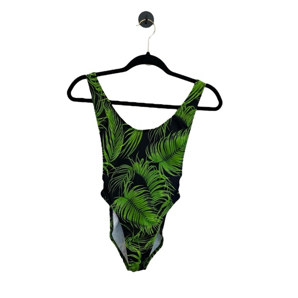 Norma Kamali Marissa One Piece In Palm Leaf Size Small - Picture 2 of 10
